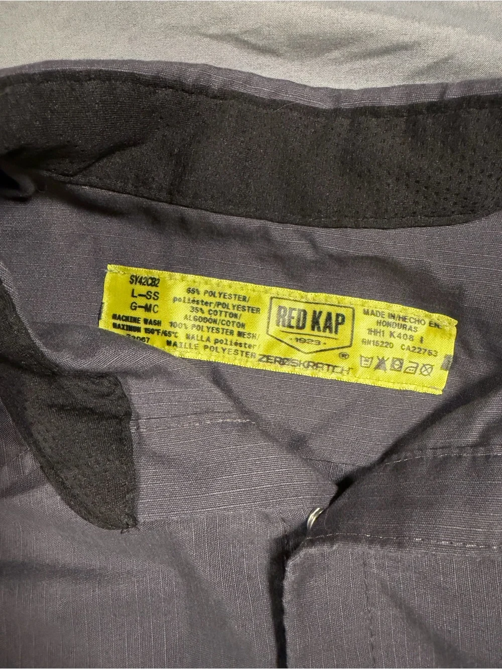 Men's Short Sleeve Work Shirt Jacket Red Kap- Gray